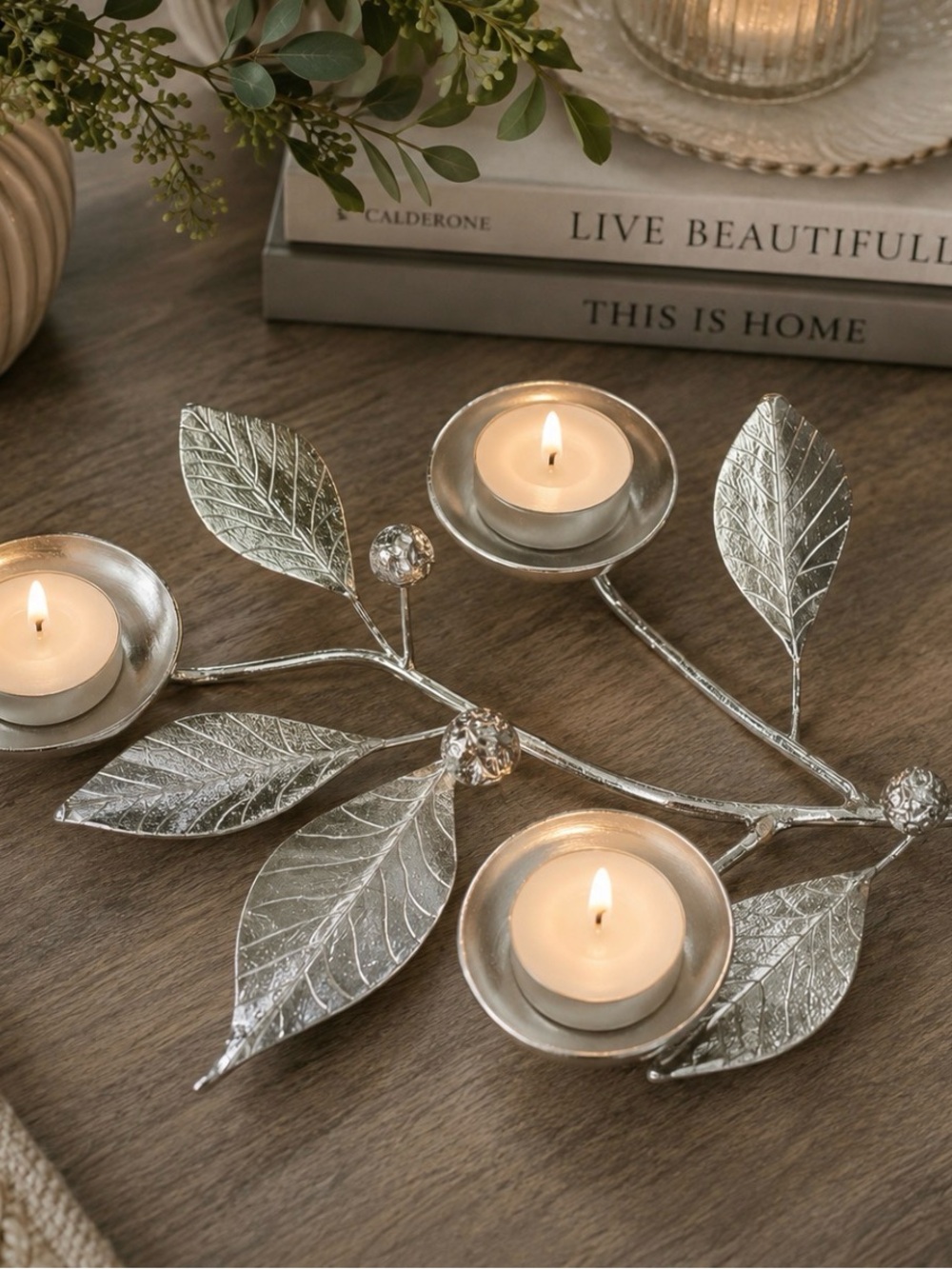Crate & Barrel Carissa Botanical Candelabra Centerpiece